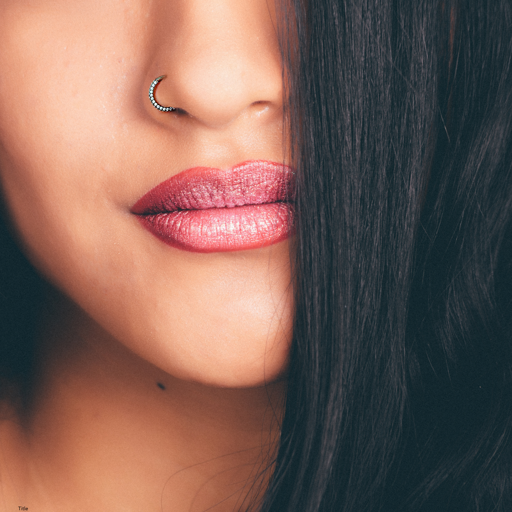 20G Implant Grade Titanium Triple Sided Micro Gem Hinged Nose Hoop