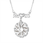 Personalized Diamond Mom Necklace With Crystal Baby Feet Engraved Names Pendant