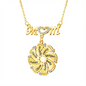 Personalized Diamond Mom Necklace With Crystal Baby Feet Engraved Names Pendant