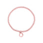 Sterling Silver 925 Polished Bead Stretch Bracelet with Ball Accent Charm