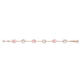 14K Rose Gold Bracelet Flower Shape Cabochon Pink Opal and Mother of Pearl Italy 7"