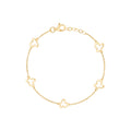 14K Yellow Gold Butterfly Bracelet Polished Open Small in Line Italy 7"
