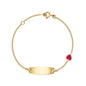 UNICORNJ 14k Yellow Gold Girls ID Bracelet Engravable with Enamel Charm for Girls Kids Toddler Baby Made in Italy 5.5"