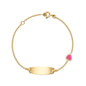 UNICORNJ 14k Yellow Gold Girls ID Bracelet Engravable with Enamel Charm for Girls Kids Toddler Baby Made in Italy 5.5"