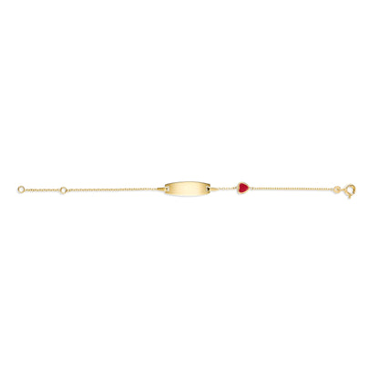 UNICORNJ 14k Yellow Gold Girls ID Bracelet Engravable with Enamel Charm for Girls Kids Toddler Baby Made in Italy 5.5"
