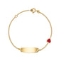 UNICORNJ 14k Yellow Gold Girls ID Bracelet Engravable with Enamel Charm for Girls Kids Toddler Baby Made in Italy 5.5"