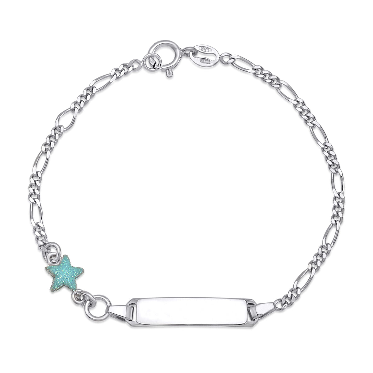 UNICORNJ Sterling Silver 925 Childrens Bracelet with Enamel Charm Italy
