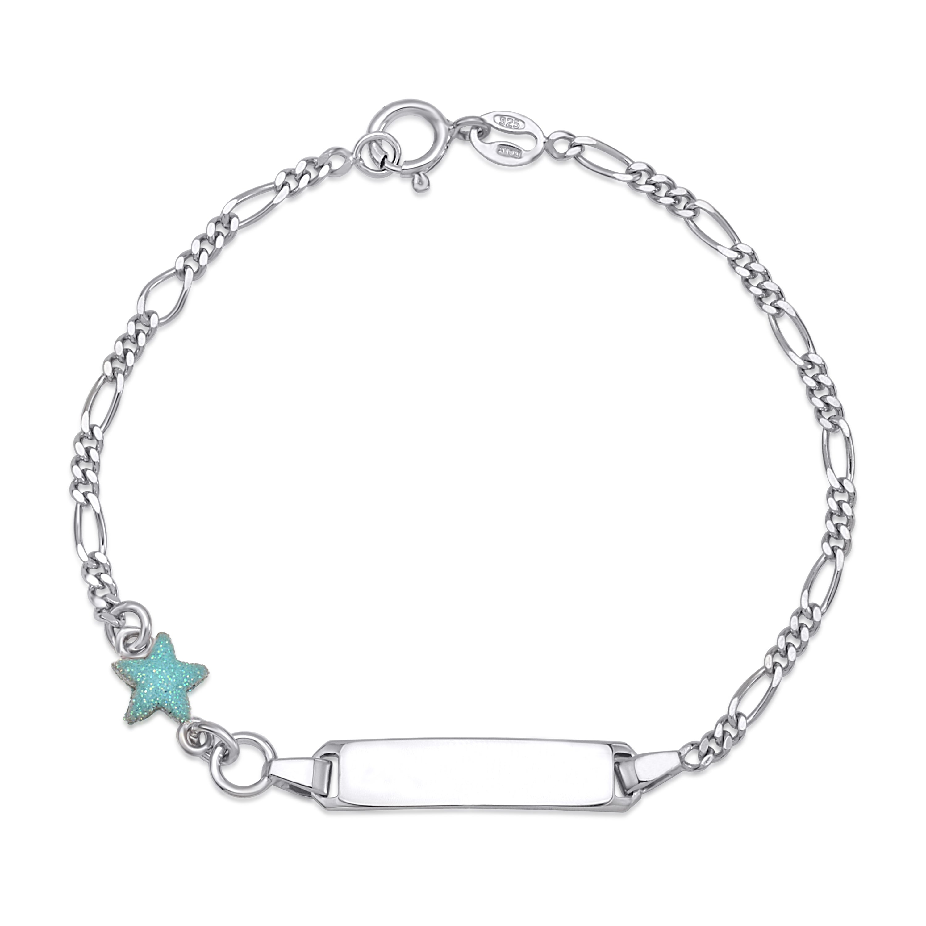 UNICORNJ Sterling Silver 925 Childrens Bracelet with Enamel Charm Italy