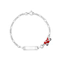 UNICORNJ Sterling Silver 925 Engravable ID Bracelet Figaro Chain for Boys Girls with Enamel Charm 6.5"