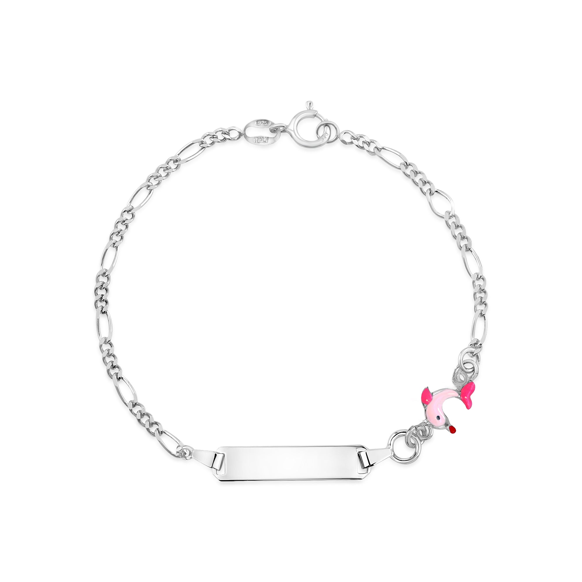 UNICORNJ Sterling Silver 925 Childrens Bracelet with Enamel Charm Italy