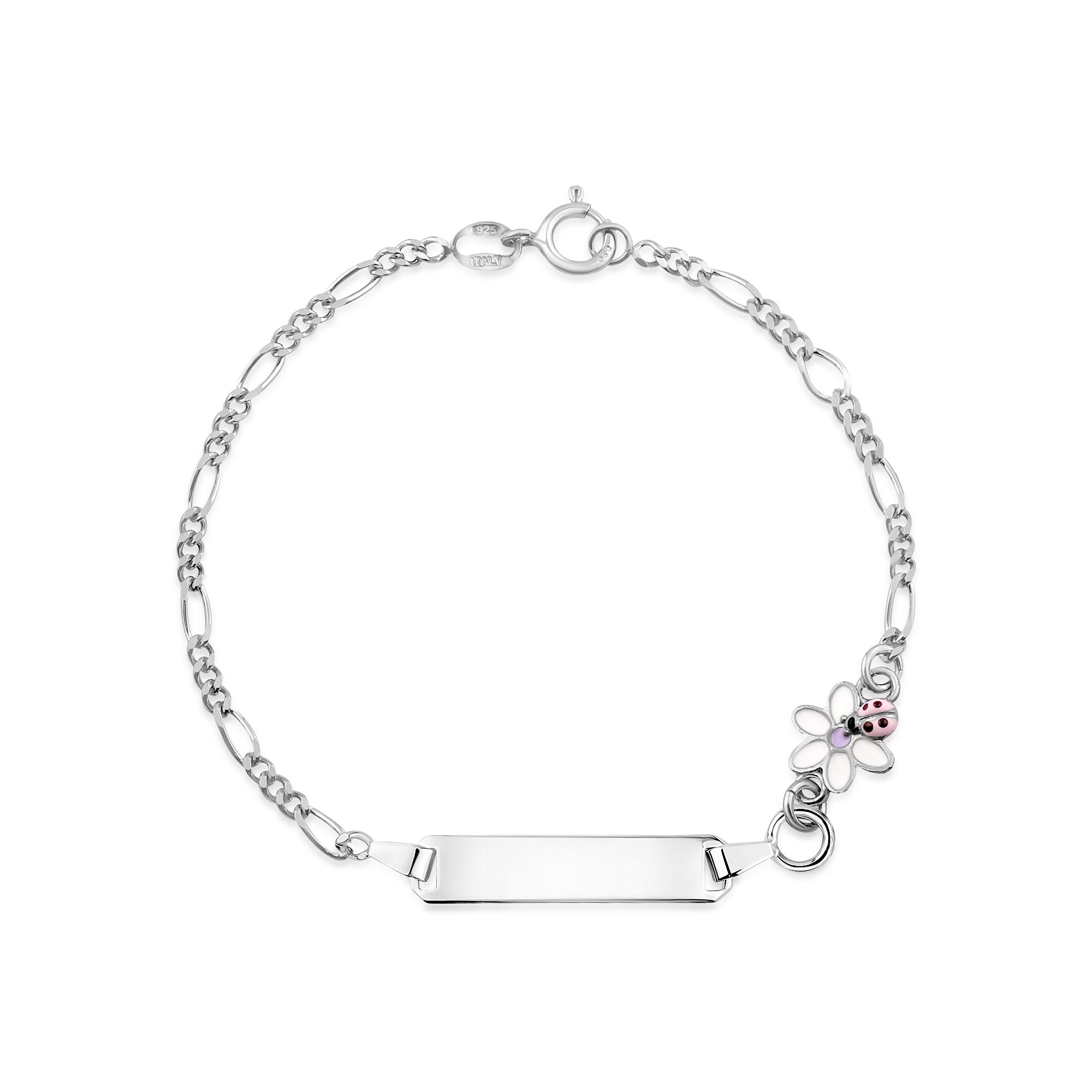 UNICORNJ Sterling Silver 925 Childrens Bracelet with Enamel Charm Italy