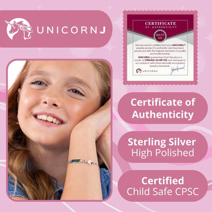 UNICORNJ Sterling Silver 925 Childrens Bracelet with Enamel Charm Italy