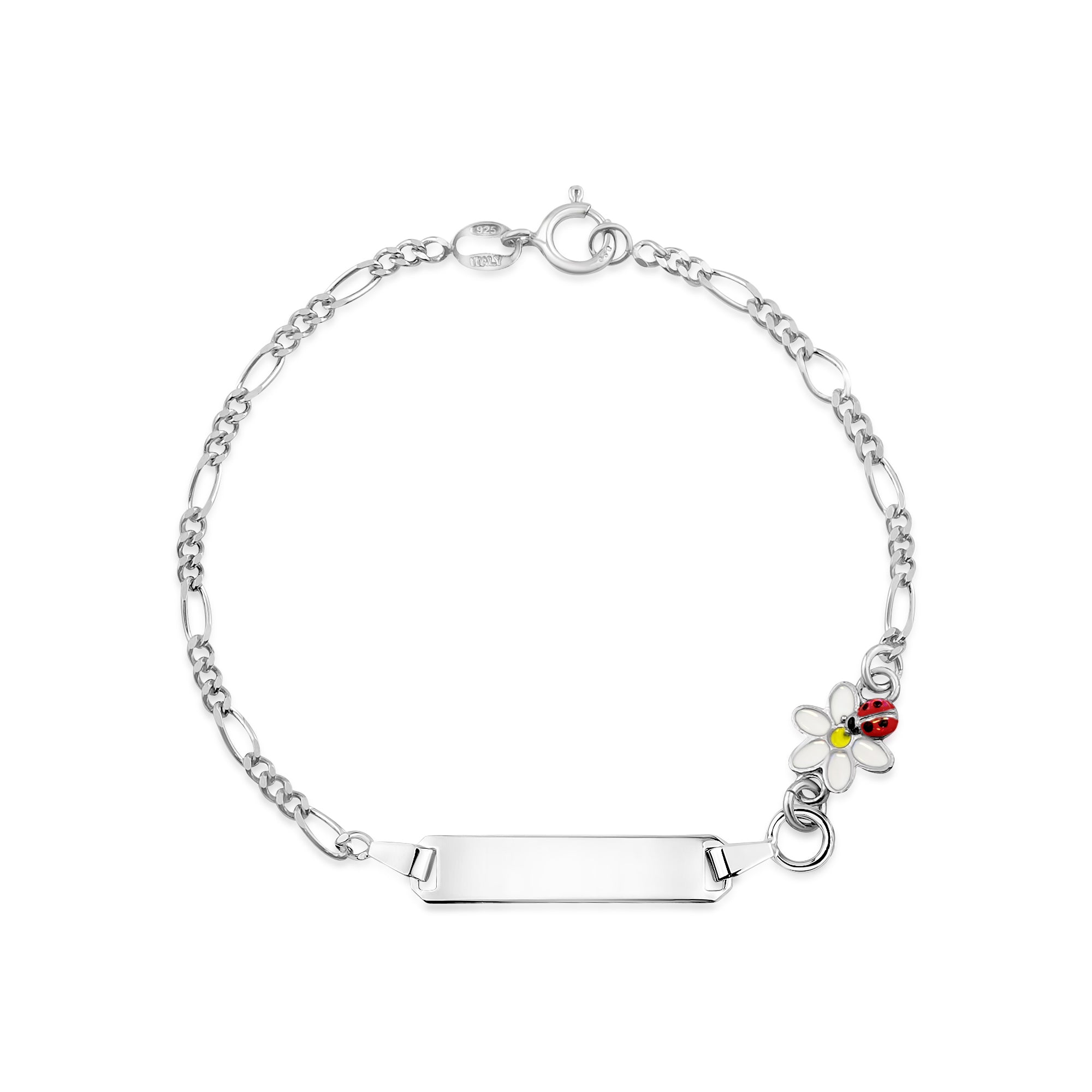 UNICORNJ Sterling Silver 925 Childrens Bracelet with Enamel Charm Italy