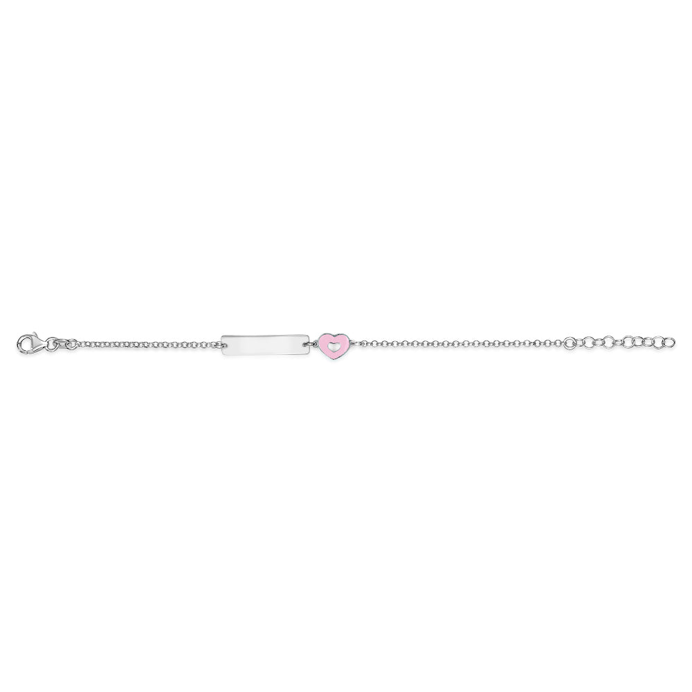 UNICORNJ Sterling Silver 925 Engravable ID Bracelet Rolo Chain for Girls Boys with Enamel 6.5"