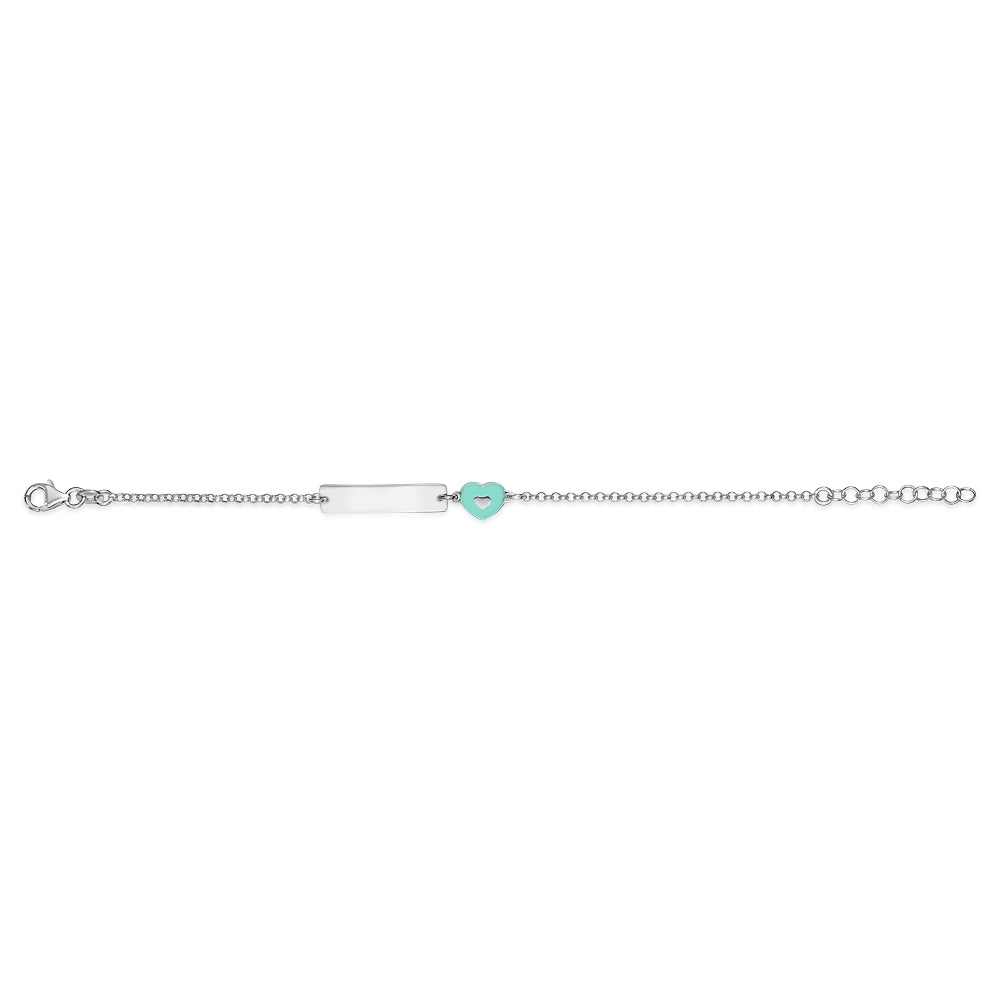 UNICORNJ Sterling Silver 925 Engravable ID Bracelet Rolo Chain for Girls Boys with Enamel 6.5"