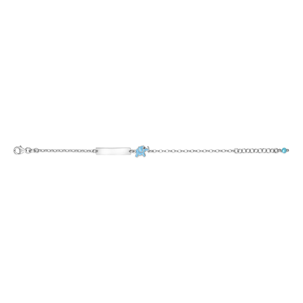 UNICORNJ Sterling Silver 925 Engravable ID Bracelet Rolo Chain for Girls Boys with Enamel 6.5"