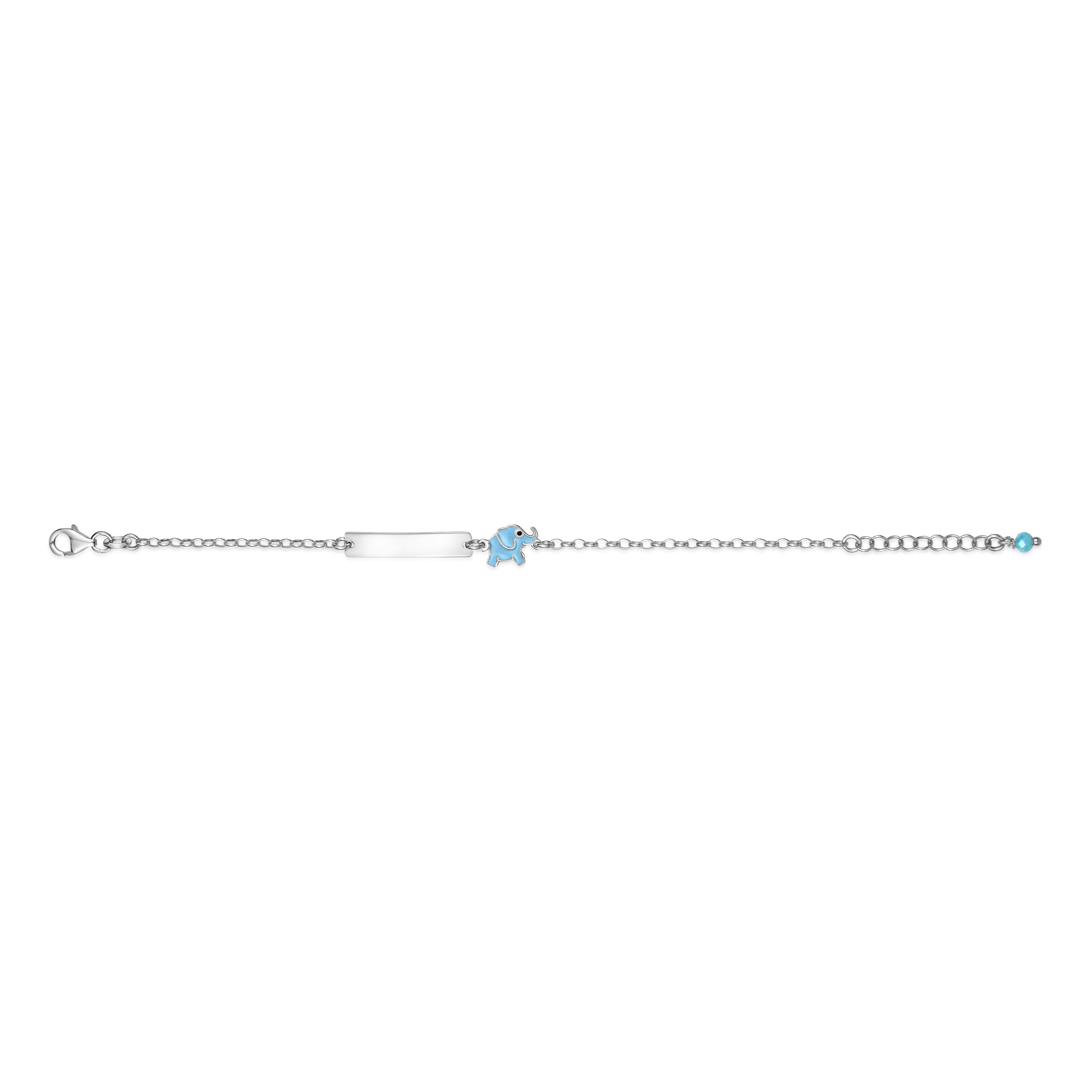 UNICORNJ Sterling Silver 925 Engravable ID Bracelet Rolo Chain for Girls Boys with Enamel 6.5"