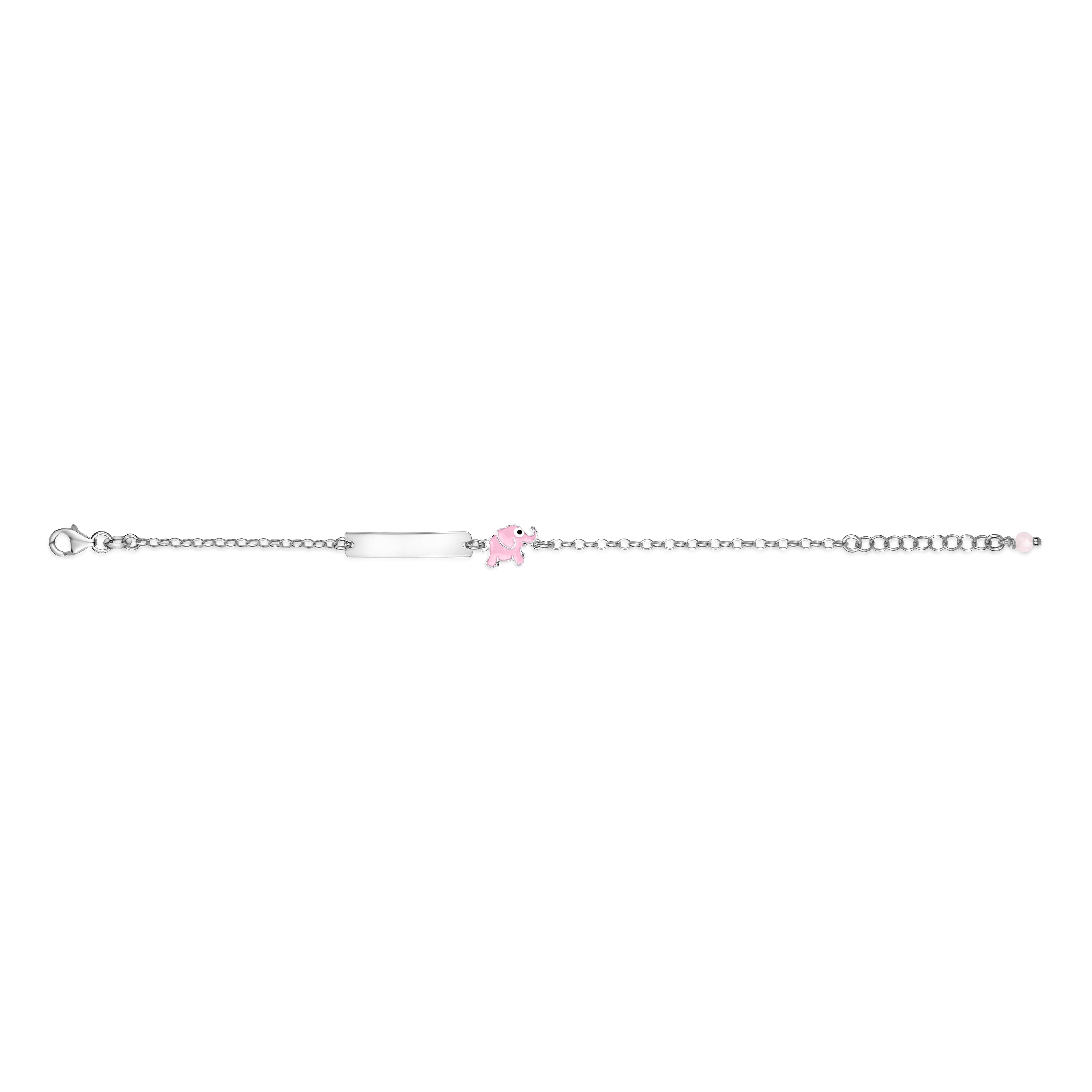UNICORNJ Sterling Silver 925 Engravable ID Bracelet Rolo Chain for Girls Boys with Enamel 6.5"
