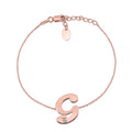 Initial Bracelet in Rose Gold Plated Sterling Silver with CZ Letters