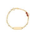 Kids ID Bracelet 14K Yellow Gold for Boys Figaro Chain Car Italy UNICORNJ 5.5"