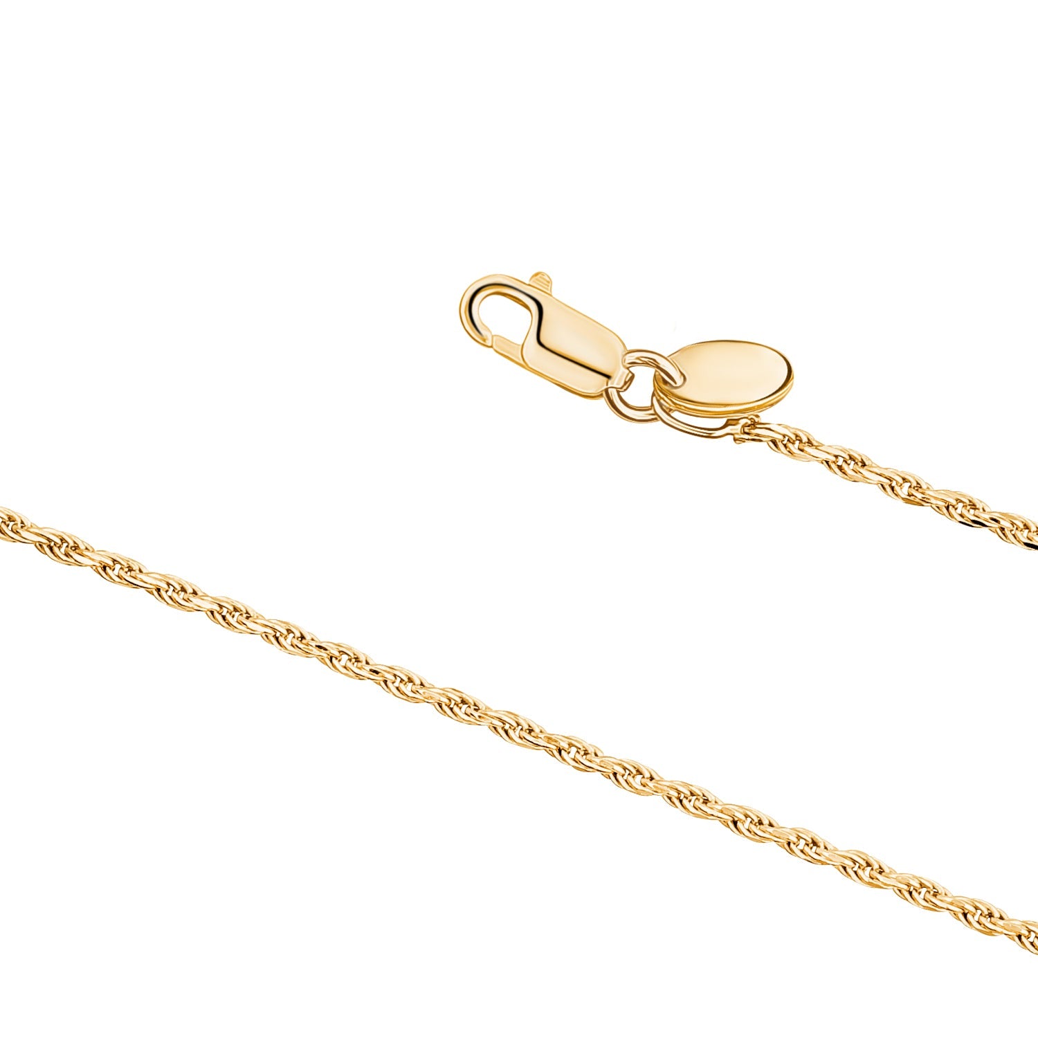 Sterling Silver Rose Gold Yellow Gold Plated French Rope Chain Italy 33.5"