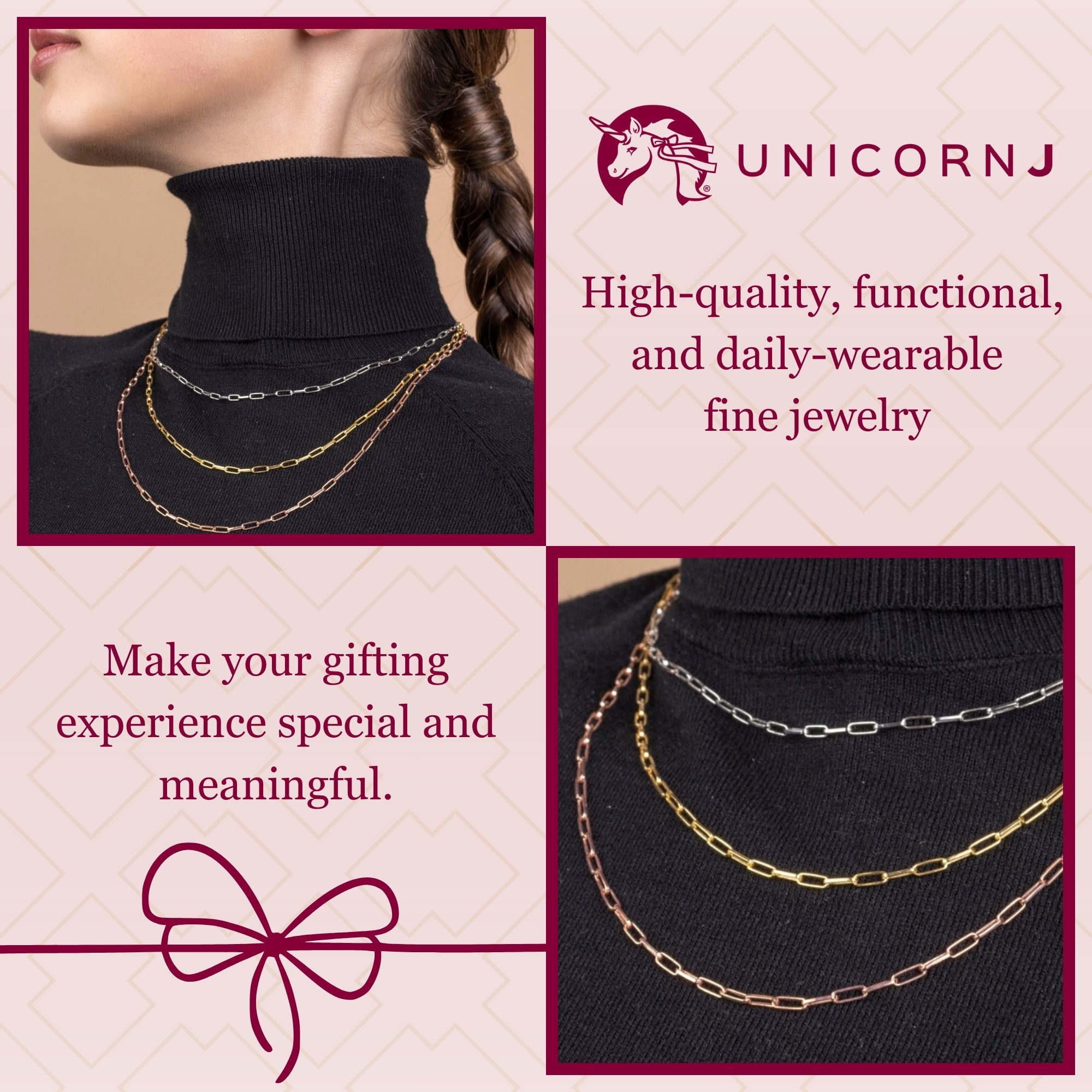 Paperclip Chain Sterling Silver for Women and Girls Made in Italy