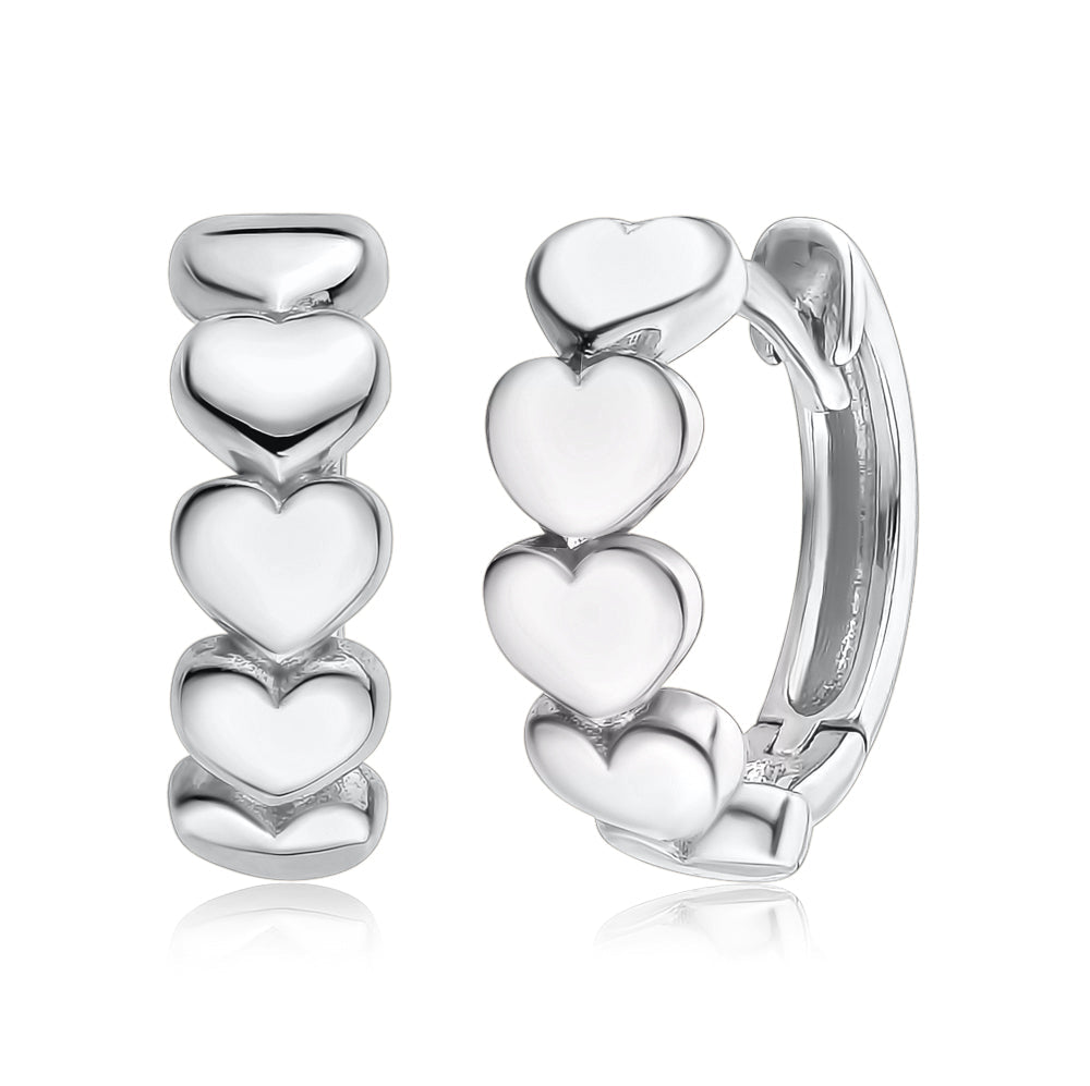 Heart Huggie Earrings in 14K Gold