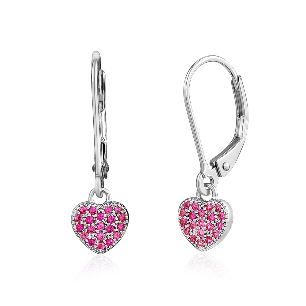 UNICORNJ Children's Tweens Sterling Silver 925 Cubic Zirconia Dangle Leverback Earrings Italy