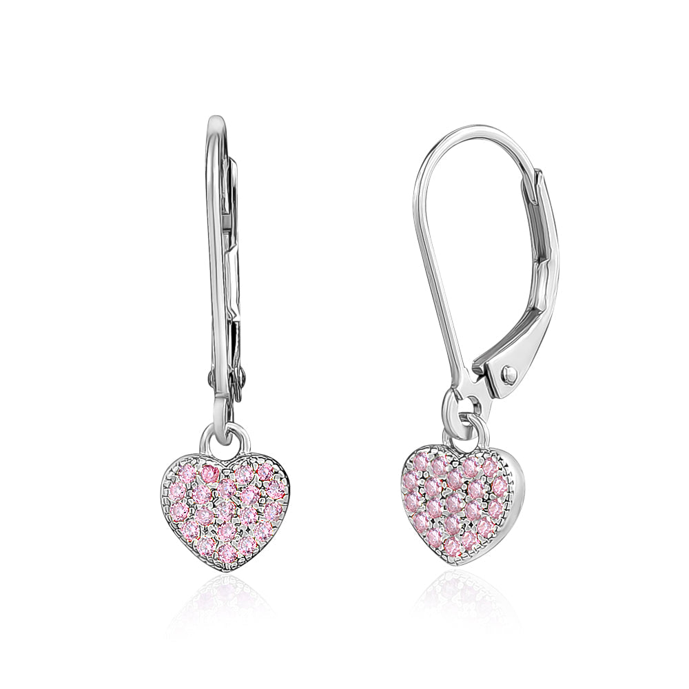 UNICORNJ Children's Tweens Sterling Silver 925 Cubic Zirconia Dangle Leverback Earrings Italy