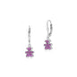UNICORNJ Sterling Silver 925 Cute Girl Silhouette Charm Dangle Leverback Earrings with Pave or Pink CZ Italy