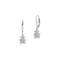 UNICORNJ Sterling Silver 925 Cute Girl Silhouette Charm Dangle Leverback Earrings with Pave or Pink CZ Italy