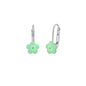 Childrens Sterling Silver 925 Cute Flower Earrings Leverback with Enamel