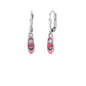 Childrens Sterling Silver 925 Ballet Slippers Earrings Leverback Dangle with Pink Enamel