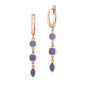 UNICORNJ Sterling Silver Rose Gold Plated Leverback Earrings 3 Tier Dangle with Simulated Stones
