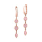 UNICORNJ Sterling Silver Rose Gold Plated Leverback Earrings 3 Tier Dangle with Simulated Stones