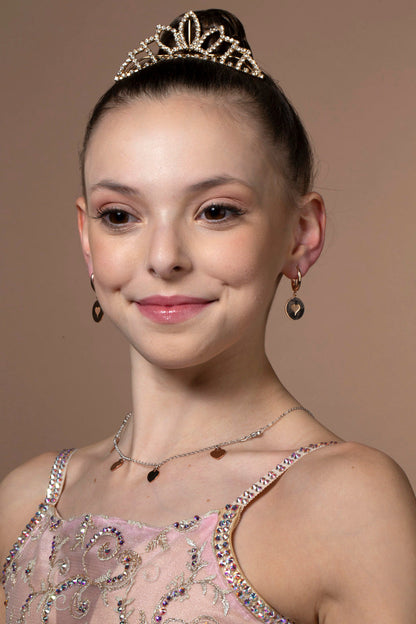 Sterling Silver Rose Gold Plated Girls Round Disc Dangle Leverback Earrings with Engraved Heart