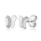 Butterfly Earrings in 14K Yellow and White Gold with CZ