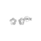 UNICORNJ 14K Yellow or White Gold Children's Kids Baby Tiny Flower Post Earrings Half Polished Half CZ's Italy