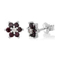 Birthstone Earrings in Sterling Silver with CZ Flower