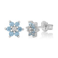 Birthstone Earrings in Sterling Silver with CZ Flower