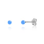 UNICORNJ Sterling Silver 925 Ball Stud Earrings 3mm for Women Girls with Enamel Small Second Piercing