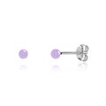 UNICORNJ Sterling Silver 925 Ball Stud Earrings 3mm for Women Girls with Enamel Small Second Piercing
