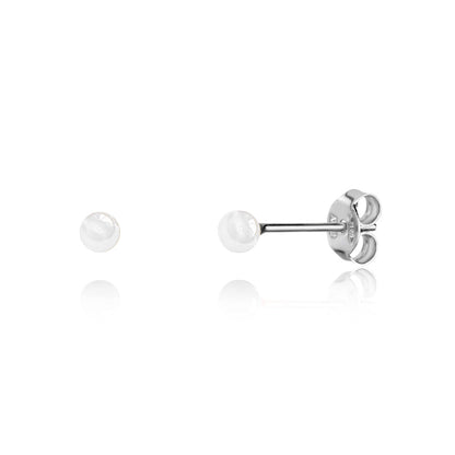 UNICORNJ Sterling Silver 925 Ball Stud Earrings 3mm for Women Girls with Enamel Small Second Piercing