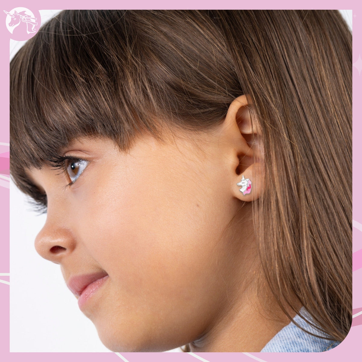 UNICORNJ Sterling Silver 925 Unicorn Earrings Stud for Girls with Enamel