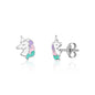 UNICORNJ Sterling Silver 925 Unicorn Earrings Stud for Girls with Enamel