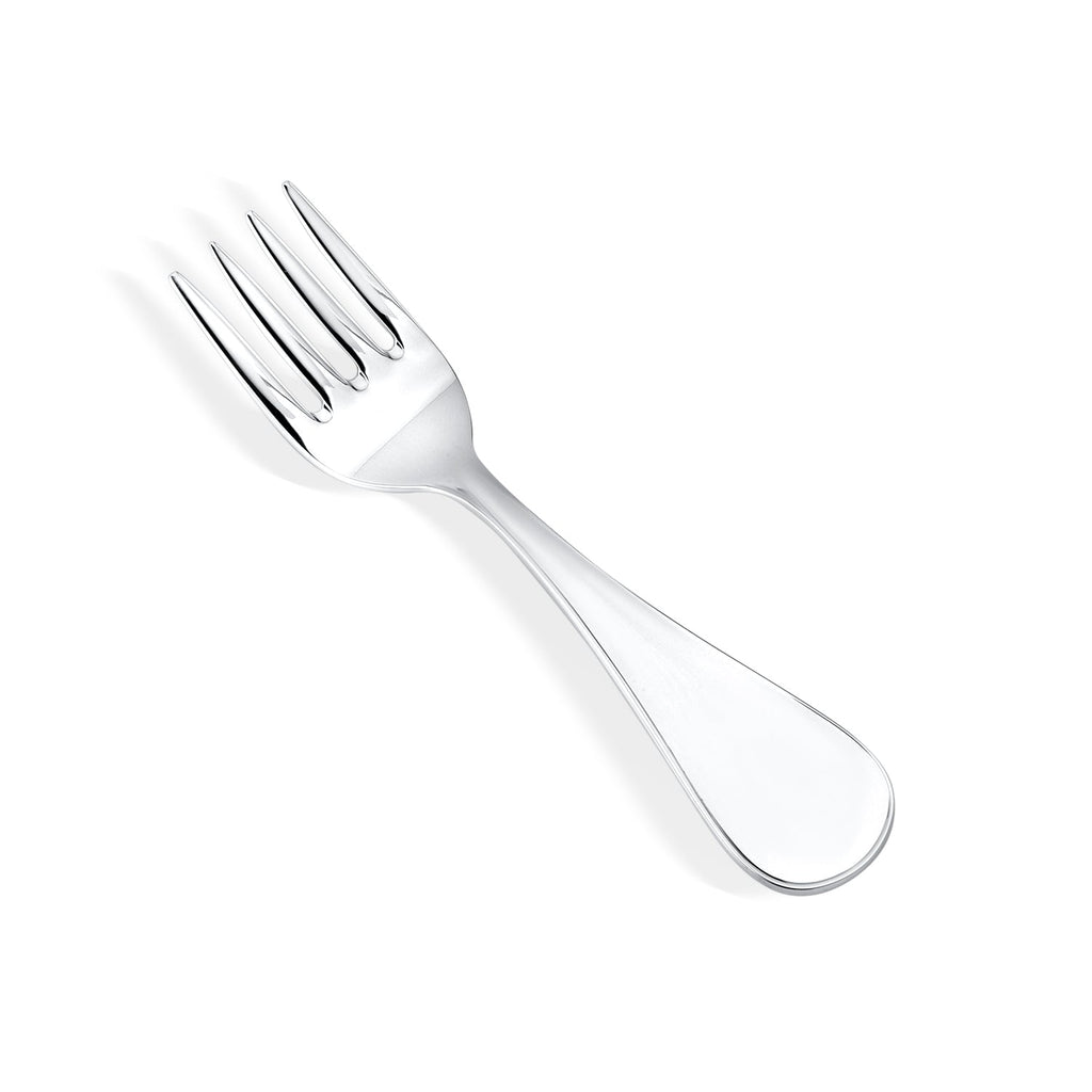 Sterling Silver Baby Fork Personalized Engravable Keepsake | Plain Modern Design