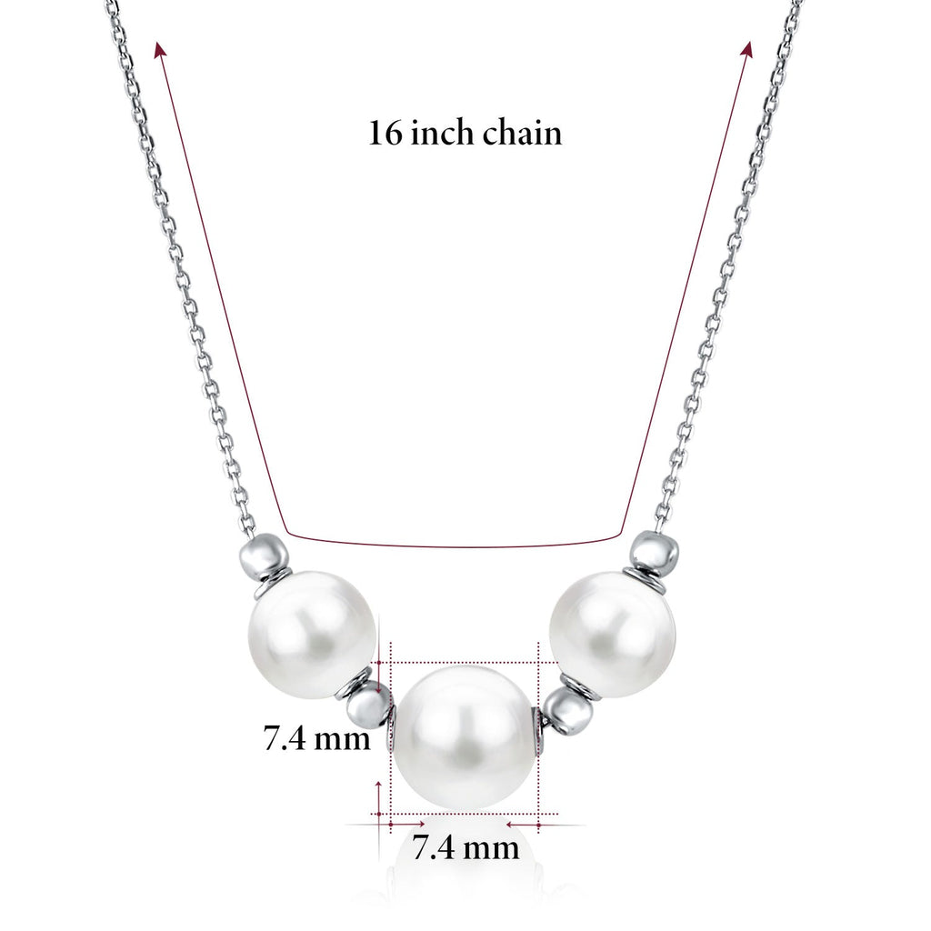 Pearl Necklace Pendant Necklace in 14k White Gold