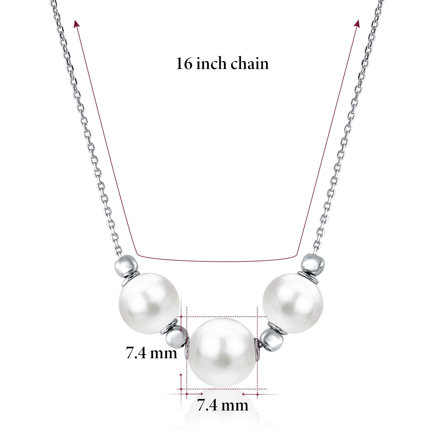 Pearl Necklace Pendant Necklace in 14k White Gold