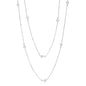 Very Long Necklace Pendant Sterling Silver 925 Gold Plated with Keys Simulated Diamonds 35"
