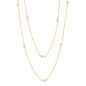 Very Long Necklace Pendant Sterling Silver 925 Gold Plated with Keys Simulated Diamonds 35"